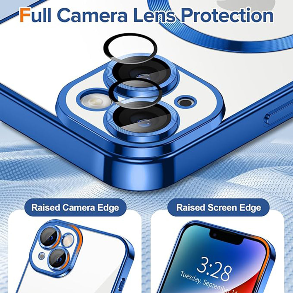 Capa MagSafe para Apple iPhone 14, Techsuit, Luxury Crystal, Azul Escuro