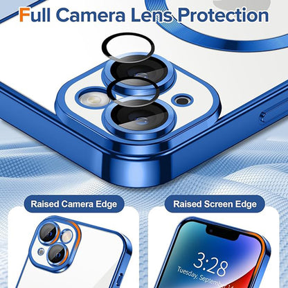 Capa MagSafe para Apple iPhone 14, Techsuit, Luxury Crystal, Azul Escuro