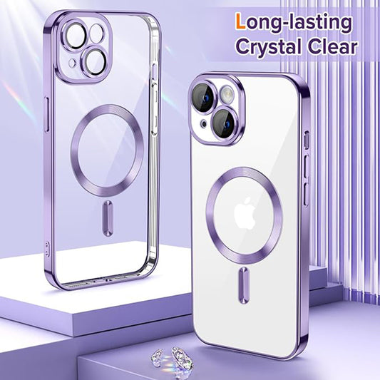 Capa MagSafe para Apple iPhone 14, Techsuit, Luxury Crystal, Roxo Claro