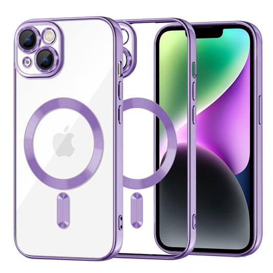 Capa MagSafe para Apple iPhone 14, Techsuit, Luxury Crystal, Roxo Claro
