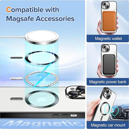 Capa MagSafe para Apple iPhone 14, Techsuit, Luxury Crystal, Preta