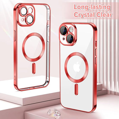 Capa MagSafe para Apple iPhone 14, Techsuit, Luxury Crystal, Vermelha