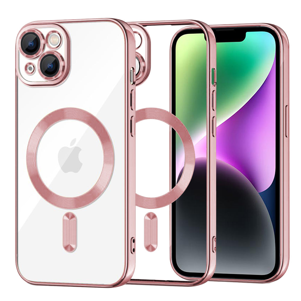 Capa MagSafe para Apple iPhone 14, Techsuit, Luxury Crystal, Rosa