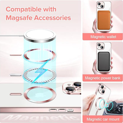 Capa MagSafe para Apple iPhone 14, Techsuit, Luxury Crystal, Rosa