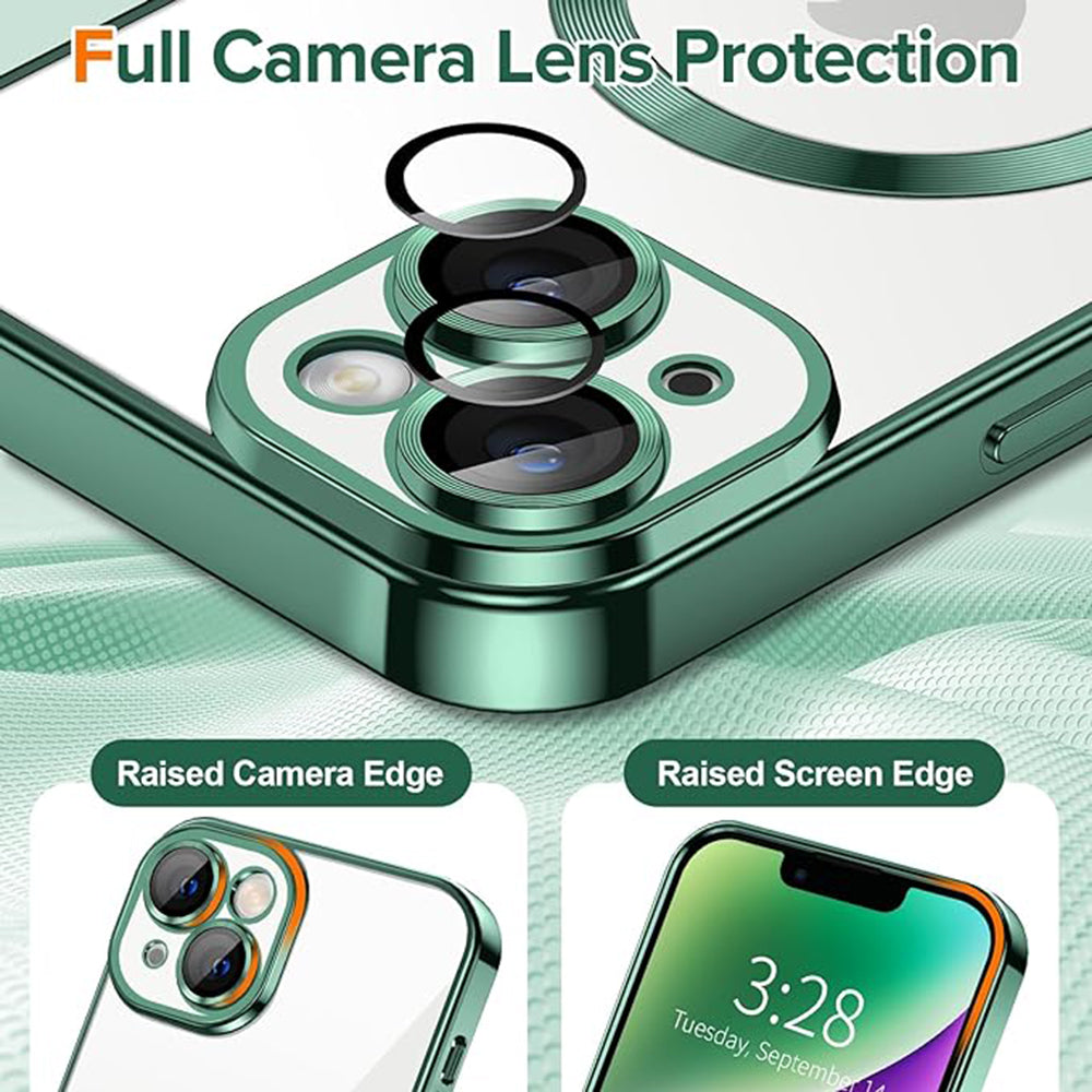 Capa MagSafe para Apple iPhone 14, Techsuit, Luxury Crystal, Verde Escuro