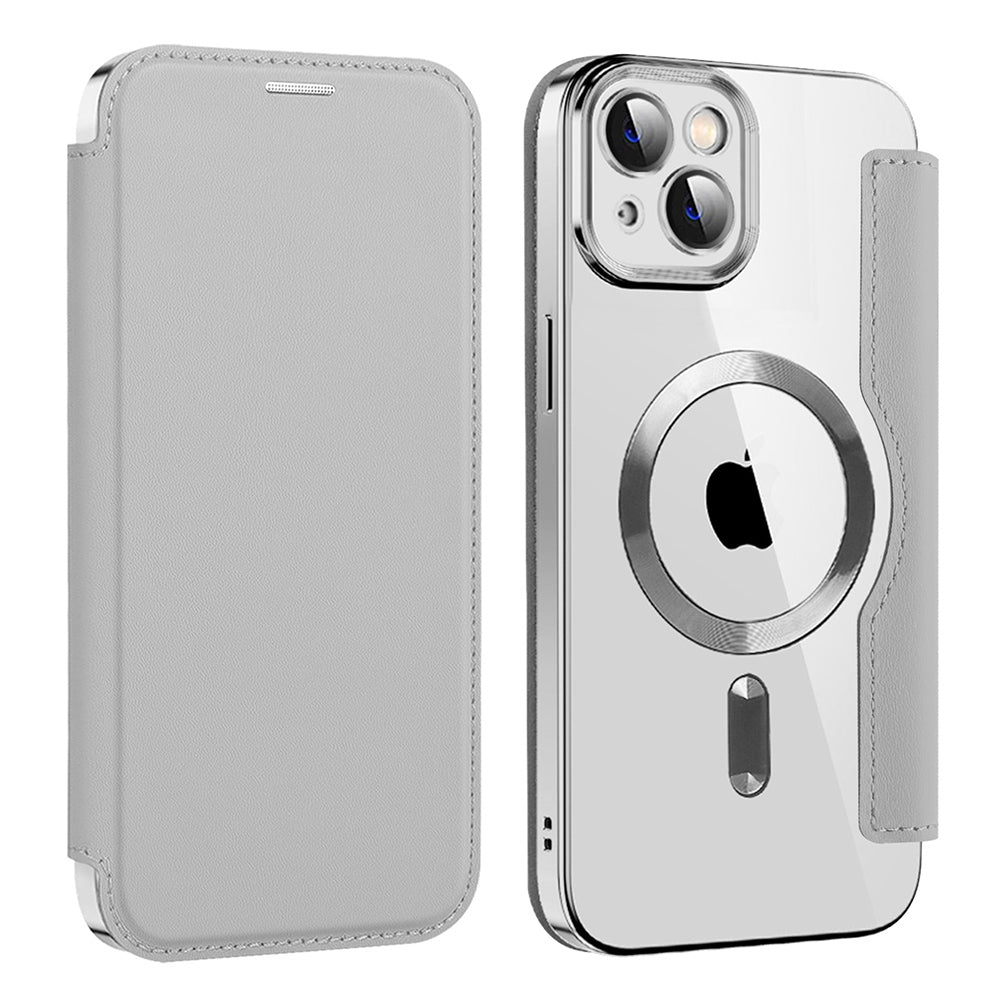 Capa MagSafe para Apple iPhone 14, Techsuit, SmartMag Book, Cinzento