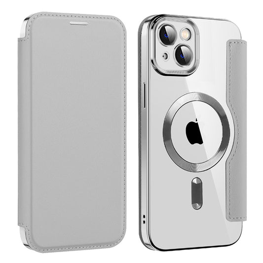 Capa MagSafe para Apple iPhone 14, Techsuit, SmartMag Book, Cinzento