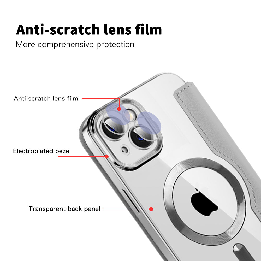Capa MagSafe para Apple iPhone 14, Techsuit, SmartMag Book, Cinzento