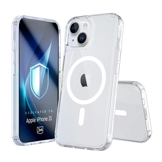 Capa MagSafe para Apple iPhone 15, 3MK, Armor MagCase, Transparente