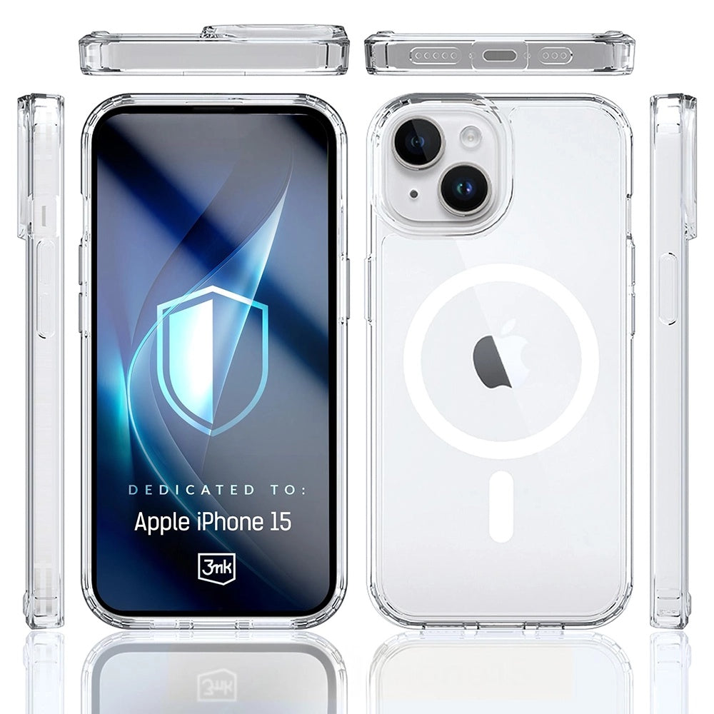 Capa MagSafe para Apple iPhone 15, 3MK, Armor MagCase, Transparente