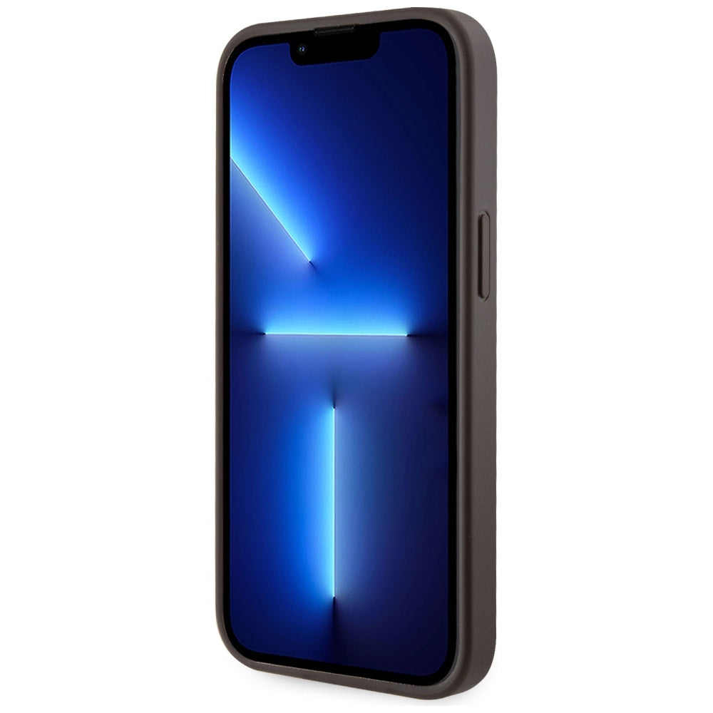 MagSafe Case for Apple iPhone 15, Guess, Cardslot 4G Stripes, Brown