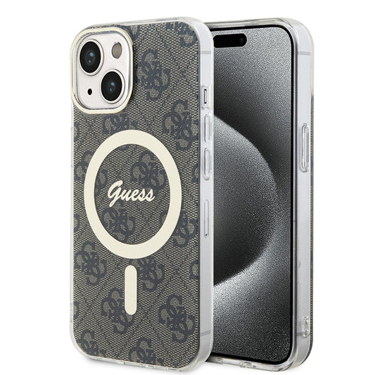 Capa MagSafe para Apple iPhone 15, Guess, IML 4G, Castanho