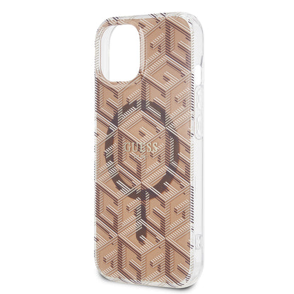 Capa MagSafe para Apple iPhone 15, Guess, IML Gcube, Castanho