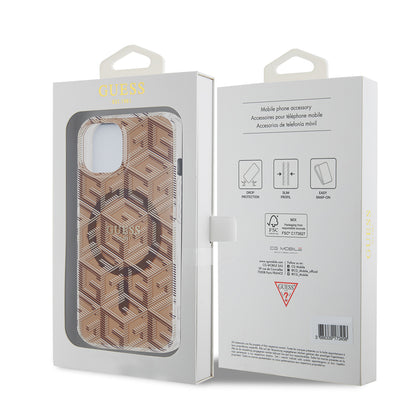 Capa MagSafe para Apple iPhone 15, Guess, IML Gcube, Castanho