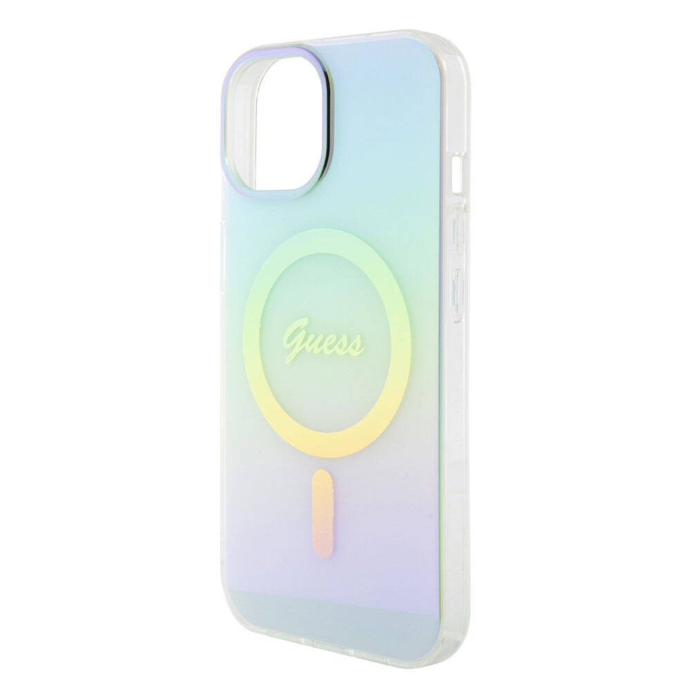 Capa MagSafe para Apple iPhone 15, Guess, IML Iridescente, Turquesa