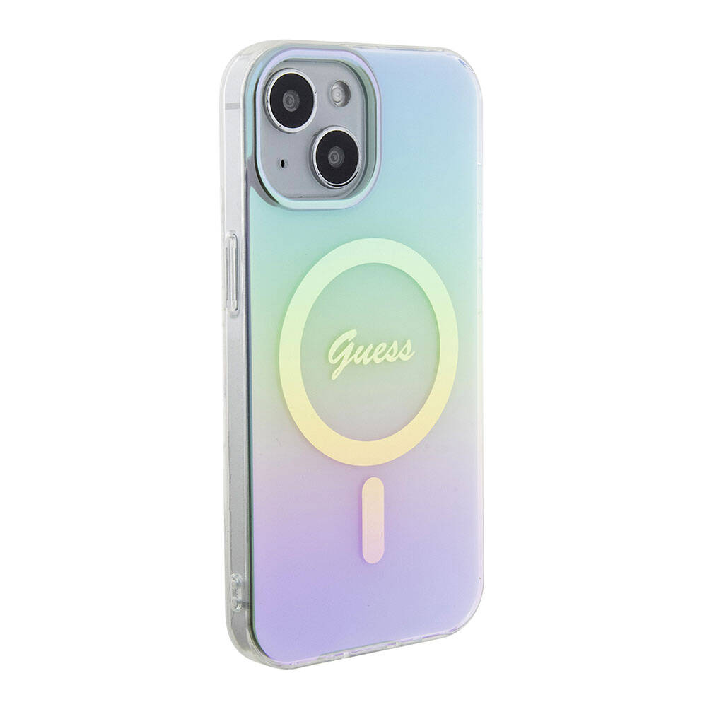 Capa MagSafe para Apple iPhone 15, Guess, IML Iridescente, Turquesa