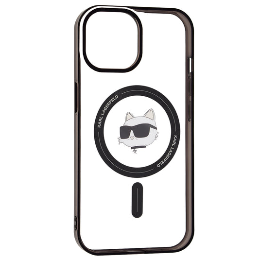 Capa MagSafe para Apple iPhone 15, Karl Lagerfeld, IML Choupette's Head, Transparente