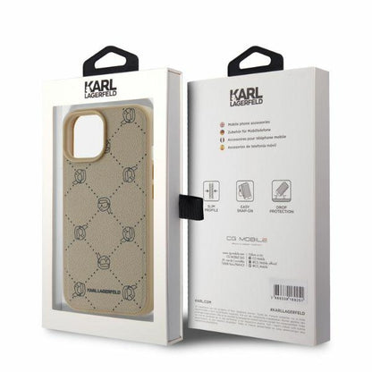 Capa MagSafe para Apple iPhone 15, Karl Lagerfeld, Karl's Head, Bege