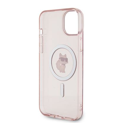 Capa MagSafe para Apple iPhone 15 Plus / 14 Plus, Karl Lagerfeld, IML Choupette, Rosa