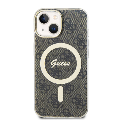 Capa MagSafe para Apple iPhone 15 Plus, Guess, IML 4G, Castanho