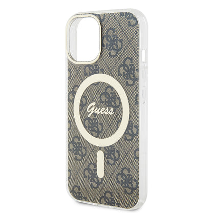 Capa MagSafe para Apple iPhone 15 Plus, Guess, IML 4G, Castanho