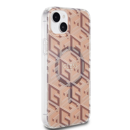 Capa MagSafe para Apple iPhone 15 Plus, Guess, IML Gcube, Marrom