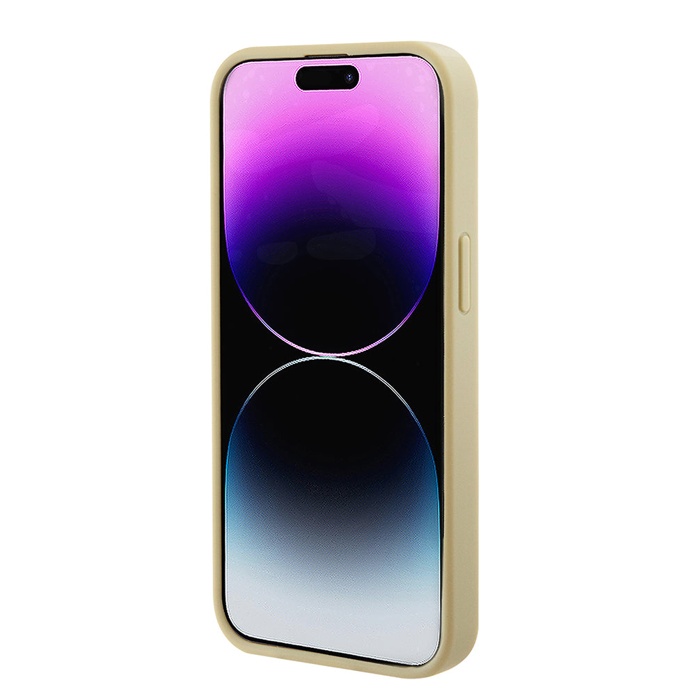 Capa MagSafe para Apple iPhone 15 Plus, Guess, Saffiano, Dourada