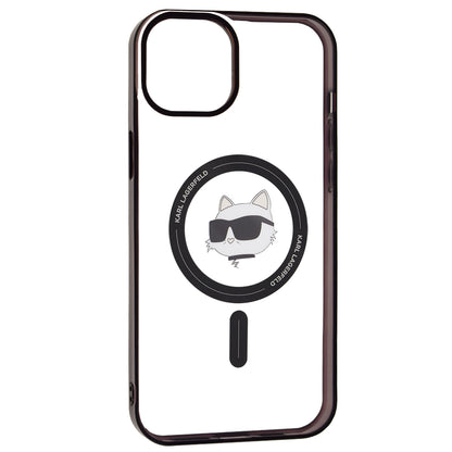 Capa MagSafe para Apple iPhone 15 Plus, Karl Lagerfeld, IML Choupette's Head, Transparente