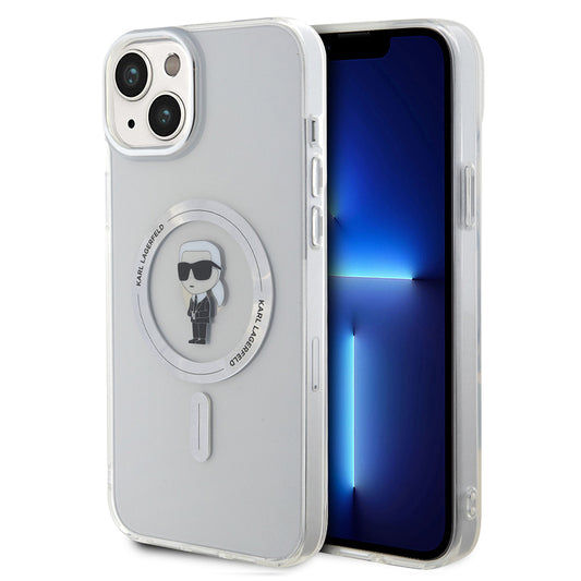 Capa MagSafe para Apple iPhone 15 Plus, Karl Lagerfeld, IML Ikonik Karl, Transparente
