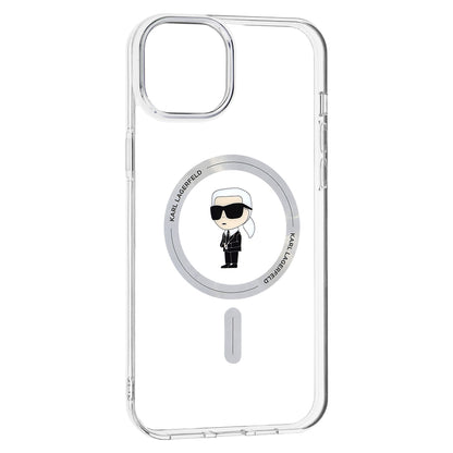Capa MagSafe para Apple iPhone 15 Plus, Karl Lagerfeld, IML Ikonik Karl, Transparente