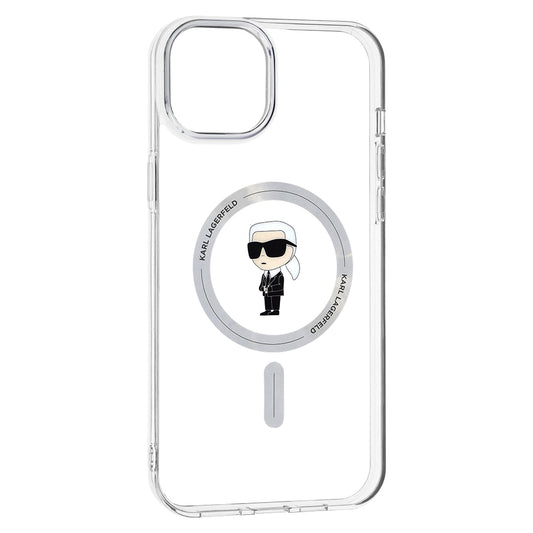 Capa MagSafe para Apple iPhone 15 Plus, Karl Lagerfeld, IML Ikonik Karl, Transparente