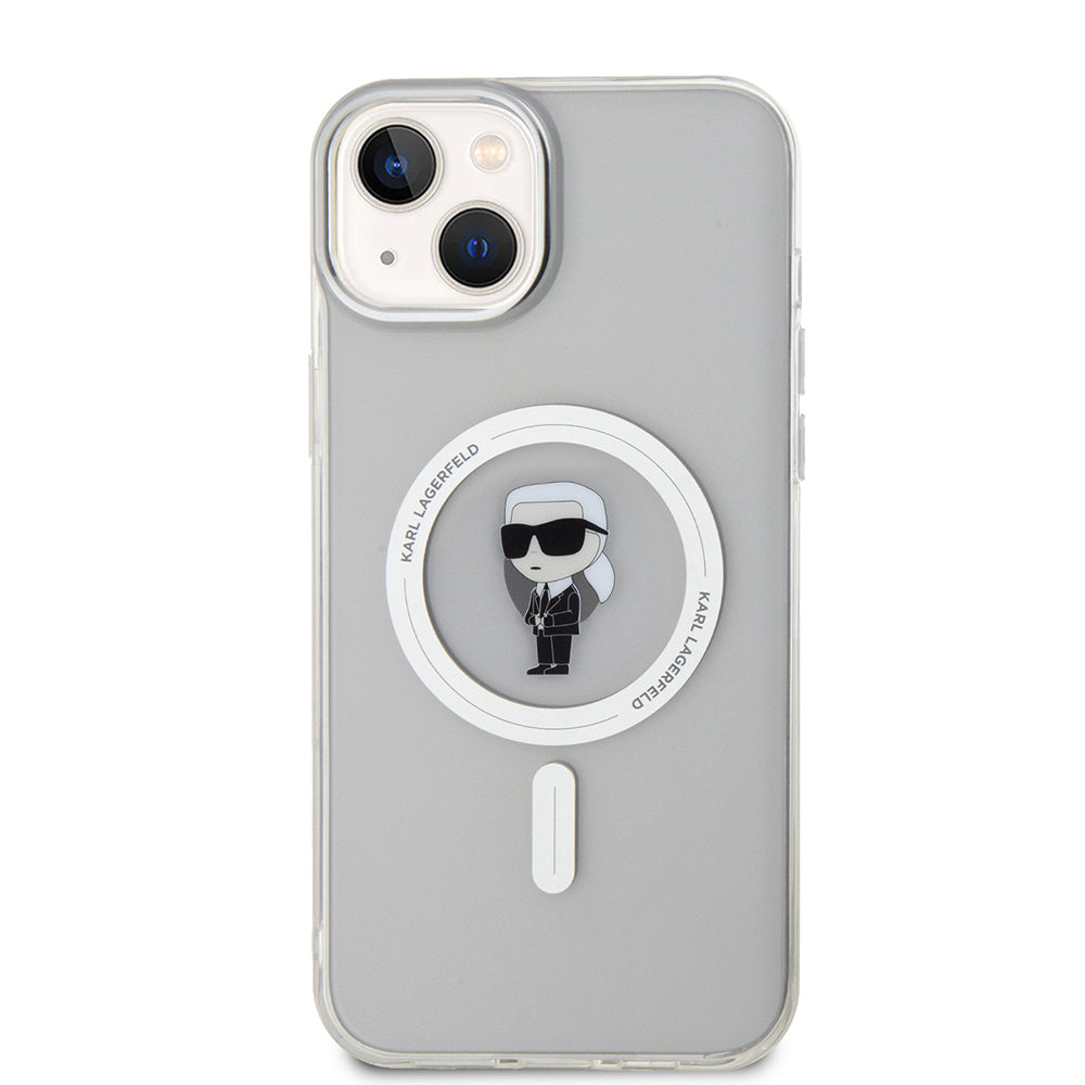 Capa MagSafe para Apple iPhone 15 Plus, Karl Lagerfeld, IML Ikonik Karl, Transparente