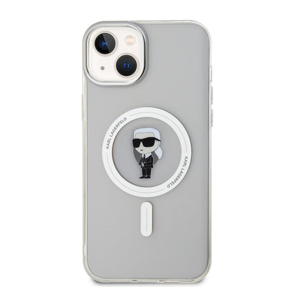 Capa MagSafe para Apple iPhone 15 Plus, Karl Lagerfeld, IML Ikonik Karl, Transparente