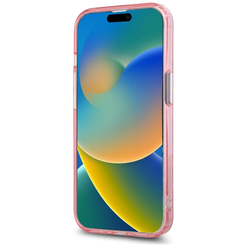 MagSafe Case for Apple iPhone 15 Plus, Karl Lagerfeld, IML Monogram Karl & Choupette's Heads, Pink