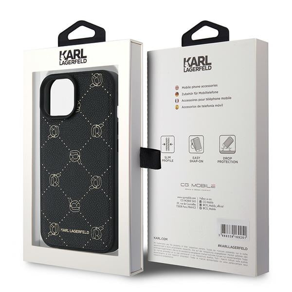 Capa MagSafe para Apple iPhone 15 Plus, Karl Lagerfeld, Karl's Head, Preta