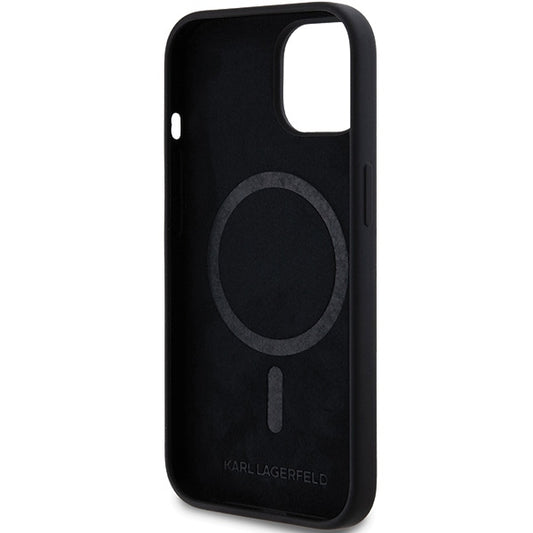 Capa MagSafe para Apple iPhone 15 Plus, Karl Lagerfeld, Silicone Choupette's Head, Preta