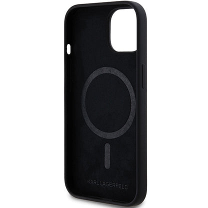 Capa MagSafe para Apple iPhone 15 Plus, Karl Lagerfeld, Silicone Choupette's Head, Preta