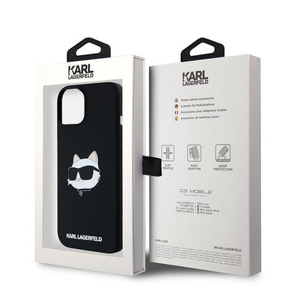 Capa MagSafe para Apple iPhone 15 Plus, Karl Lagerfeld, Silicone Choupette's Head, Preta