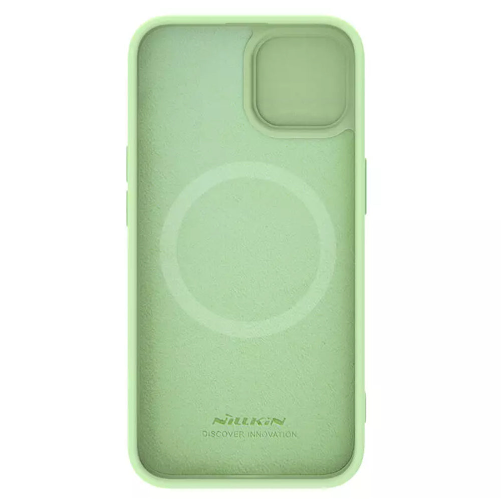 Capa MagSafe para Apple iPhone 15 Plus, Nillkin, CamShield Silky, Verde Claro
