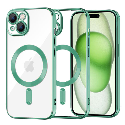 Capa MagSafe para Apple iPhone 15 Plus, Techsuit, Luxury Crystal, Verde Claro