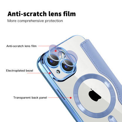 Capa MagSafe para Apple iPhone 15 Plus, Techsuit, SmartMag Book, Azul