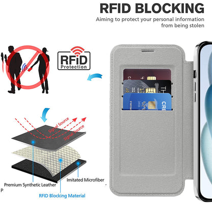Capa MagSafe para Apple iPhone 15 Plus, Techsuit, SmartMag Book, Cinzento