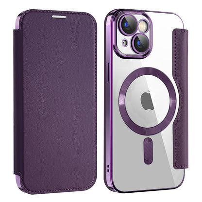 Capa MagSafe para Apple iPhone 15 Plus, Techsuit, SmartMag Book, Roxo