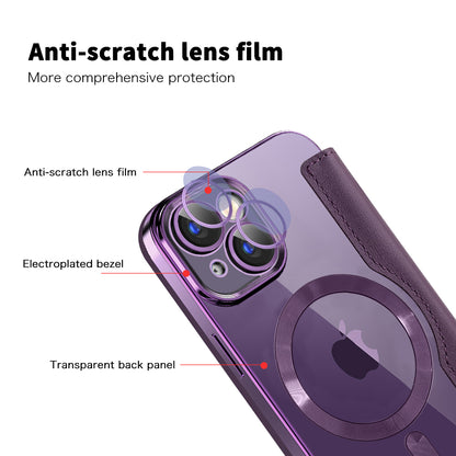 Capa MagSafe para Apple iPhone 15 Plus, Techsuit, SmartMag Book, Roxo