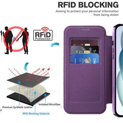 Capa MagSafe para Apple iPhone 15 Plus, Techsuit, SmartMag Book, Roxo