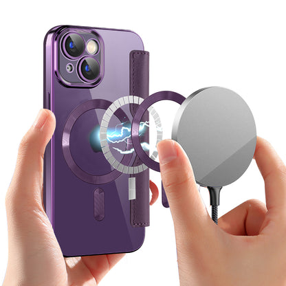 Capa MagSafe para Apple iPhone 15 Plus, Techsuit, SmartMag Book, Roxo