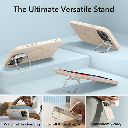 Capa MagSafe para Apple iPhone 15 Pro, ESR, Cloud Soft Kickstand, Creme