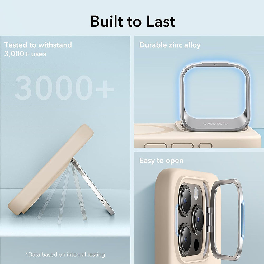 Capa MagSafe para Apple iPhone 15 Pro, ESR, Cloud Soft Kickstand, Creme