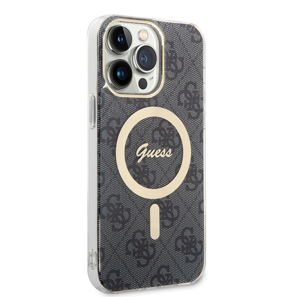 Capa MagSafe para Apple iPhone 15 Pro, Guess, 4G IML, Preta GUHMP15LH4STK