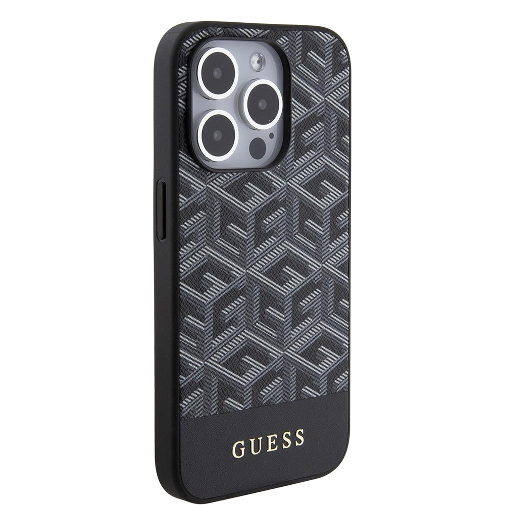 Capa MagSafe para Apple iPhone 15 Pro, Guess, GCube Stripes, Preta